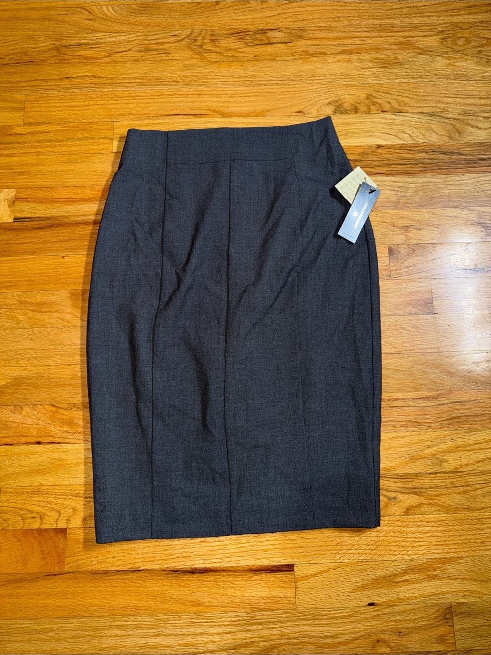 Worthington Charcoal Gray Structured Tailored Pencil Skirt Size [2] NWT